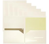 Youngever 6 Pack Heavy Duty Plastic Two Pocket Folders, Heavy Duty Plastic 2 Pocket Folder (Cream)