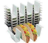 Youngever 8 Pack Re-usable Plastic Taco Holder Stand, Dishwasher Top Rack Safe, Microwave Safe, Set of 8 Assorted Colors (Urban)
