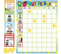 Youngever 80 Pieces Reward Chart, 45 x 35 cm Responsibility Chart, Magnetic Chore Chart,"Way to Go" Behavior Chart for Kids with 75 Behavioral Chores