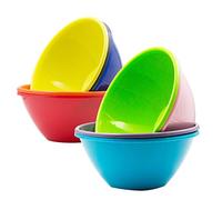 Youngever 9 Pack 1000ML Plastic Bowls, Re-usable Large Cereal Bowls, Large Soup Bowls, Set of 9 in 9 Assorted Colors (Rainbow)