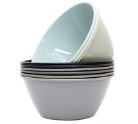 Youngever 9 Pack 1500ML Re-usable Plastic Bowls, Large Cereal Bowls, Large Soup Bowls, Set of 9 in 9 Assorted Colors (Urban)