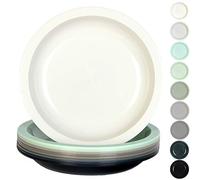 Youngever 9 Pack 20cm Small Plastic Plates, Kids & Toddler Snack Plates, Microwave & Dishwasher Safe, Set of 9 (Urban)