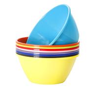 Youngever 9 Pack 2400ML Plastic Mixing and Serving Bowls, Popcorn Bowls, Salad Bowls, Chip and Dip Serving Bowls, Set of 9 (Rainbow)