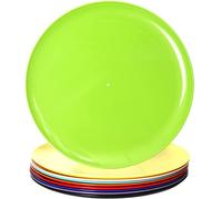 Youngever 9 Pack 30CM Plastic Plates, Re-usable Large Plates, Dinner Plates, Set of 9 (Rainbow Colors)