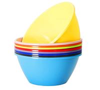 Youngever 9 Pack 3500ML Plastic Mixing and Serving Bowls, Re-usable Large Popcorn Bowls, Salad Bowls, Chip and Dip Serving Bowls, Set of 9 (Rainbow)
