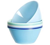 Youngever 9 Pack 3500ML Plastic Mixing and Serving Bowls, Re-usable Large Popcorn Bowls, Salad Bowls, Chip and Dip Serving Bowls, Set of 9 (Coastal)