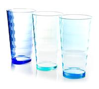 Youngever 9 Pack 600ML Re-usable Plastic Tumblers, Stackable Drinking Glasses, Shatterproof Beverage Tumblers, NO BPA, Top Rack Dishwasher Safe, in 9 Assorted Colors (Fold Pattern)