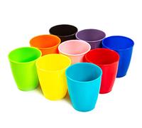 Youngever 9 Pack Re-usable 250ML Kids Cups, Kids Plastic Cups, Kids Drinking Cups, Toddler Cups in 9 Assorted Colors (Rainbow)