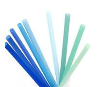 Youngever 9 Pack Reusable Plastic Straws, 7 inch Flexible Plastic Drinking Straws (Coastal Color)