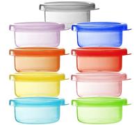 Youngever 9 Pack Snack Containers, Meal Prep Containers, Sauce Containers, Small Food Storage Containers with Lids, Condiment Cups Containers with Lids, Dressing Container (60ML)
