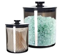 Youngever Black Plastic Apothecary Jar (1 Set 1800ML and 1 Set 450ML)