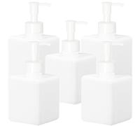 Youngever Pack Plastic Pump Bottles, Refillable Plastic 5 350ML White