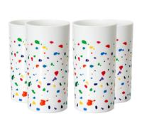 Youngever Pack Plastic Tumblers, 4 500ML White Drinking Glasses,