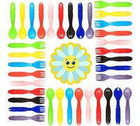 Youngever Plastic Toddler Utensils, 36 Pcs, 9 Rainbow Colors