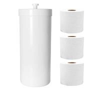 Youngever Plastic Toilet Paper Holder Stand, 3 Rolls Toilet Tissue Holder, Compact Toilet Tissue Rolls Organizer with Lid