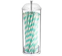 Youngever Straw Dispenser, Plastic Straw Holder with Lid