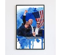 YoungGift Donald Trump 2024 Campaign Poster - Shot, Fight Print - Wall Art (11x17, No Frame)