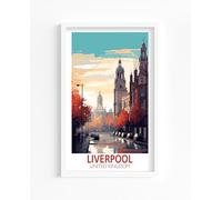 YoungGift Liverpool City Travel Poster - Liverpool United Kingdom Travel Poster - Liverpool City Wall Art - Liverpool Travel Wall Decor - Home Decor Travel Poster - Travel Wall Art (11X17 No Frame)