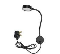 Youngine 5W UK Plug Reading Lamp, Flexible Gooseneck 5W LED Wall Mounted Bedside Light with ON/Off Switch and Plug for Bedroom Hotel Workbench Studio (Black Warm White)