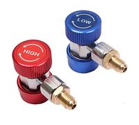 Youngine Adjustable AC R134A Quick Coupler AC Charging Fittings Connect Adapter, High & Low Pressure 1/4" SAE HVAC Car Air Conditioning Conversion Kit