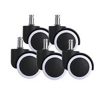 Youngine Office Chair Casters Wheels Replacement Heavy Duty 2 Inch Swivel Chair Wheels for Floor Protecting Smooth Rolling Computer Gaming, Standard Grip Ring Mounting Stem (Set of 5) (White)