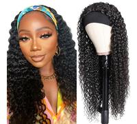 Youngirl Deep Wave Headband Human Hair Wig 20 Inch Curly for Black Women Human Hair Glueless No Lace Wig
