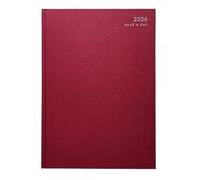 Youngland 2026 A5 Full Page a Day Classic Diary Year Planner Hardback Cover Office/home diary planner (Red)