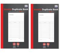 Youngland A5 invoice Duplicate Books Small Business - Invoice Pad Self Employed - Cash invoice Book Carbon Paper - Microperforated Tear-Out Sheets 1-80 Numbered Pages (2)