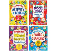 Youngland® Brain Box Activity & Word Search Books Pack of 4 - Assorted Fun & Educational Puzzles | Travel-Friendly