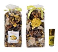 Youngland Lemon Potpourri Bags - Fragrant Rose Scented Dried Flowers for Spring Decor, Home Fragrance, and Valentine's Day - 2 Bags (8.4oz) (Lemon)