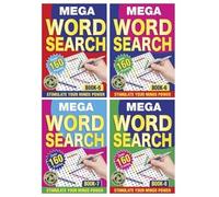Youngland Pack of 4 Word Search Puzzle Books - 2 A5 & 2 Squiggle Editions | Over 100 Puzzles Each | Travel-Friendly | Ideal for Kids & Adults