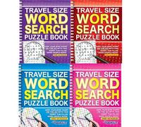 Youngland Travel Size Word Search Books Pack of 4 - Spiral Bound | Perfect for On-The-Go Fun