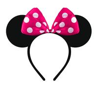 Youngly® Minnie Mouse Ears Headband - Red Bow & Polka Dot Alice Band - Girls Costume Party Accessories, Fancy Dress, Mickey Mouse Theme Birthday, Halloween