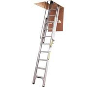Werner Deluxe Aluminium Sliding Loft Ladder with Handrails 2 Section New