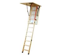 YOUNGMAN 345350 Eco S Line-3 Section Timber Folding Loft Ladder 114 x 55.8 x 28.2 cm