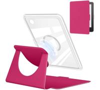 YoungMe 360 Degree Rotating Case for 6" Kobo Clara BW 2024 Released, Detachable Magnetic Design Protective Adjustable Stand Cover Clear Back with Auto Sleep/Wake (Raspberry)