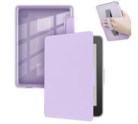 YoungMe Case for 6" Kobo Clara Colour 2024 Released, Ultra Clear Soft Light Transparent TPU Back Cover with Hand Strap, Auto Wake/Sleep (Light Purple)