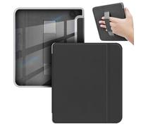 YoungMe Case for 7" Kobo Libra Colour 2024 Released, Ultra Clear Soft Light Transparent TPU Back Cover with Hand Strap, Auto Wake/Sleep (Black)
