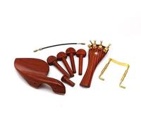 YoungMonic 1 New Set 4/4 Violin Kit Violin Peg Tailpiece Peg Chin Rest Fine Tuners Ebony Wood/Rosewood Violin Parts (Red Rosewood)