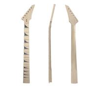 YoungMonic 24 Fret Electric Guitar Neck, 25.5" Scale Maple Neck & Fretboard with Shark Fin Inlay, Without Binding Locking Nut Bolt-On Heel Unfinished Guitar Project (Style 1)