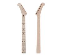 YoungMonic 24 Fret Electric Guitar Neck, 25.5" Scale Maple Neck & Fretboard Without Binding & Dot Inlay, Locking Nut Bolt-On Heel Unfinished Guitar Projects Replacement (Style 1)