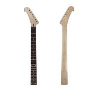 YoungMonic 24 Frett Electric Guitar Replacement Neck, 25.5" Scale Maple Neck Rosewood Fretboard, No Binding, Top Adjustable Truss Rod Lock Nut Bolt-On Heel DIY Unfinished Guitar Parts (Style 1)