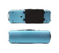 YoungMonic 4/4 Full Size Carbon Fiber Rectangular Violin Case With Code Lock, Lightweight Colorful Box, Strong Strap (Blue), Case-46 MN