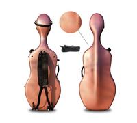 YoungMonic 4/4 Full Size Cello Case Carbon Fiber Stripe,Braided or Brushed Cello Box Lightweight Colourful Case with Strong Strap Cello Bag (Rosegold Braided)