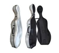 YoungMonic 4/4 Full Size Cello Case Hard Mixed Carbon Fiber silver Color Cello Box with Straps Cello Bag (silver)
