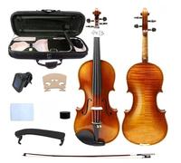 YoungMonic 4/4 Handmade Scale Superior Electric Violin with Fashioned From Tiger Flame Maple and Ebony Parts Comes Complete with Case and Bow (Ebony Shoulder Button Big Flame Maple Pattern)