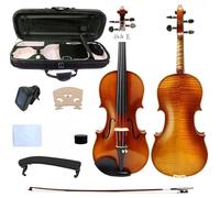 YoungMonic 4/4 Handmade Scale Superior Electric Violin with Fashioned From Tiger Flame Maple and Ebony Parts Comes Complete with Case and Bow (Ebony Button Big Flame Maple Pattern)