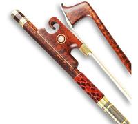 YoungMonic Advance Snakewood Violin Bow 4/4 Full Size Straight Pretty inlay AAA Bow for violin (4/4 Violin Bow)