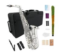 YoungMonic Alto Sax Saxophone Beginner Kit Alto Saxophone E Flat with Mouthpiece Carrying Case Straps 10Reeds for Students and Adults
