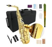 YoungMonic Alto Saxophone E Flat for Adults Student Sax Eb Alto Full Kit With Carrying Sax Case Mouthpiece Straps Reeds Saxophone Beginner Kit